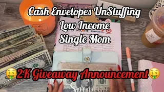 Low Income Cash Envelope Unstuffing/How to Budget pay bills/Single Mom/Giveaway closedCash Envelopes