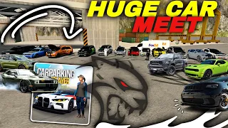 I HOSTED THE BIGGEST HELLCAT CAR MEET EVER!! CAR PARKING MULTIPLAYER