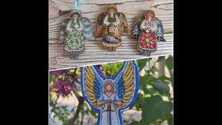 CROSS-STITCH/ВИШИВКА ХРЕСТИКОМ/ВИШИВКА НА ДЕРЕВ'ЯНІЙ ОСНОВІ/ЯНГОЛИ/ВЫШИВКА АНГЕЛЫ/