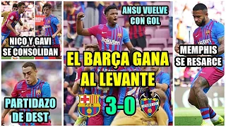 ANSU VUELVE CON GOL Y EL BARÇA GOLEA (3-0) AL LEVANTE | NICO Y GAVI SE CONSOLIDAN | DEPAY, DEST...