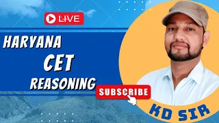 HSSC CET Live Class // Haryana CET Reasoning Class // KD Sir