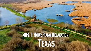 [4K] TEXAS USA TX 🇺🇸 1 Hour Drone Film With Piano Relaxation Music