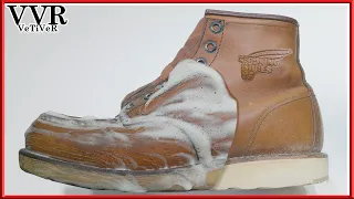 [ASMR] Vintage Redwing Boots Mid-Sole whiten -4k