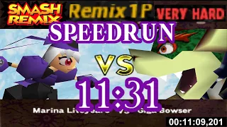 Smash Remix - Classic Mode Remix 1P Speedrun with Marina (Very Hard) in 11:31