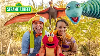 Street: Elmo Celebrates Dinosaur Day with Blippi, Big Bird, and Meekah!