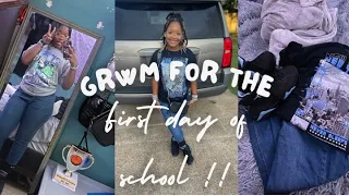 Grwm for the first day of 7th grade!! || +mini school vlog