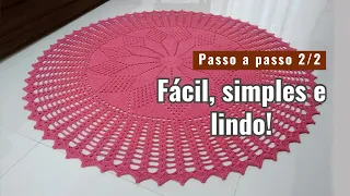 TAPETE REDONDO DE CROCHÊ PARA SALA 150CM  SIMPLES E FÁCIL | PASSO A PASSO PARTE 2 @MulekeArtesao