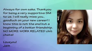 New Farewell message to boss