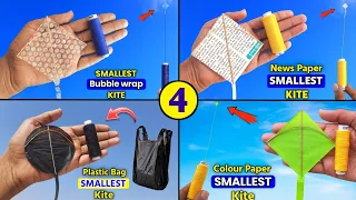 4 Best world smallest kite , how to make newspaper kite , flying smallest kite , plastic bag kite