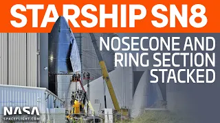 SpaceX Boca Chica - SN8 Nosecone Stacked - SN8 Preburner Test Slow Motion Replay