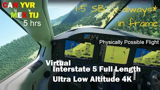 Virtual I-5 From Low Altitude Full Length 4K Southbound (MSFS 2020, uploaded 2021)