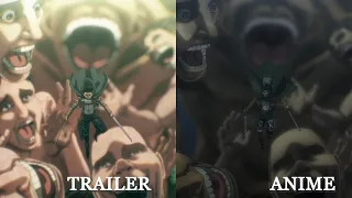 Trailer vs Anime Part 1 Comparison - Attack on Titan The Final Season