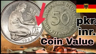 50 Pfennig Coin Value and germany currency rate in india pakistan today.