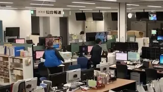 Dramatic footage captures moment earthquake hits northern Japan, triggering a tsunami advisory