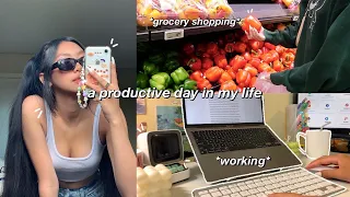 DAILY VLOG | 8 AM productive day in my life as a college student | working & adulting 🧺