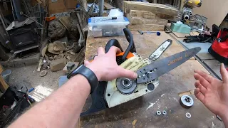 Turning a Stihl MS 170 into a detail carving saw . Easy parts swap on Stihl ms 170