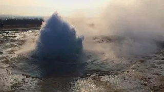 Geyser Strokkur Iceland [Time Lapse and Slow-Motion]