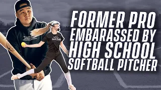 Ex Baseball Pro EMBARRASSED by High School Softball Pitcher | Paige Halstead & Eric Sim