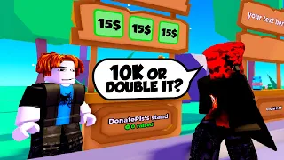 Double it and give it to the next person in Pls Donate Roblox (Nuke)