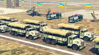 Russia vs Ukraine war | Ukrainian Tank Attack on Russian Military Base and Police Vehicles | GTA V