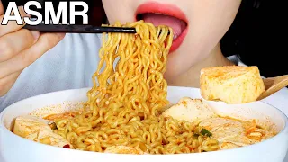 ASMR Silken Tofu Spicy Yeol Ramyun Soupy Noodles 순두부 열라면 먹방 Eating Sounds Mukbang