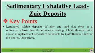 Sedimentary Exhalative sedex Pb Zn Deposits Economic Geology