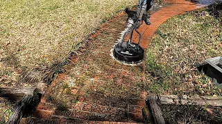 HAS THIS EVER BEEN CLEANED? power washing the super dirty brick sidewalk and patio