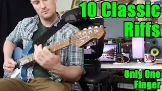 10 Classic Riffs! Only One Finger Needed! Metallica, Kiss, Panic!, Weezer, Jason Mraz