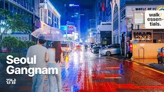 ☔ 소나기오는 새벽에도 강남에는 파티가?!! 시원한 빗소리 들으며 일요일 새벽 강남거리 걸어요  4K ASMR 서울한국걷기 [워크에센셜]