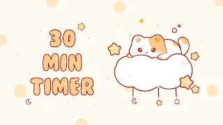 30 minutes  - Study Timer Work with me Cat on a fluffy cloud #timer #30min #studymusic  #lofi