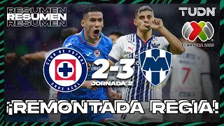 Resumen y goles | Cruz Azul 2-3 Monterrey | Liga Mx - CL2023 J2 | TUDN