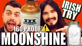 Irish People Try 'ILLEGAL' American Moonshine!! - (160% Proof)