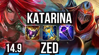 KATARINA vs ZED (MID) | 6k comeback, 19/4/9, Rank 9 Kata, 800+ games, Godlike | EUW Master | 14.9
