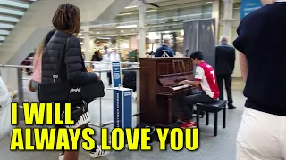 Playing Whitney Houston I Will Always Love You in Public | Cole Lam 15 Years Old