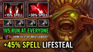 WTF +45% Spell Lifesteal 9Min Vanguard Blade Mail Bristleback 1v5 Run Down Enemy 7.33d Dota 2