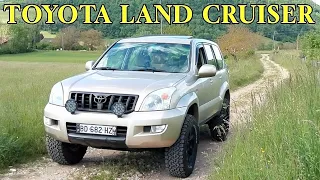 In the country side. Toyota land cruiser Off road.