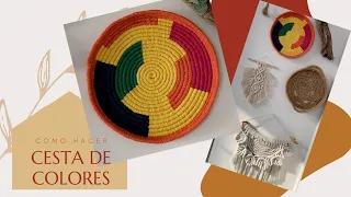 COMO HACER CESTA O CANASTA ARTESANAL DE COLORES