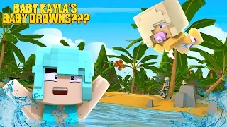 Minecraft BABY KAYLA & BABY STEVE SAVE THEIR BABY FROM DROWNING & TEACH HER HOW TO SWIM!!!
