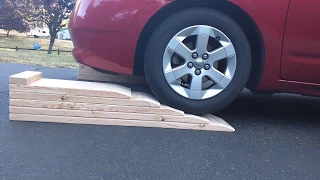 Wooden car ramp;  see description for measurements and how-to.