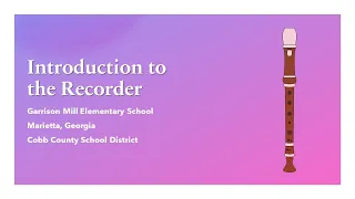 Introduction to the Recorder