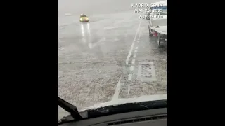 Watch: Torrential rains hit Madrid airport