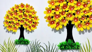 Amazing Paper Tree wall hanging craft | Paper flowers wall decoration | Paper craft for home decor