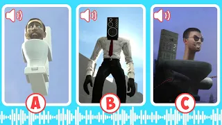 GUESS Monster's Voice #66 Giant Flying Toilet, Large Speakerman, Hexa-Tendril Toilet | Skibidi Quiz