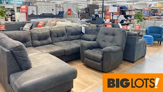 BIG LOTS FURNITURE SOFAS COUCHES ARMCHAIRS TABLES CONSOLES SHOP WITH ME SHOPPING STORE WALK THROUGH