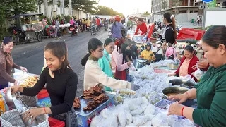 Breakfast, Snacks, & Drink For Factory Workers - Cambodian Street Food