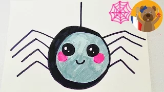 Araignée pour Halloween | adorable araignée à dessiner pour une invitatio/ d'anniversaire