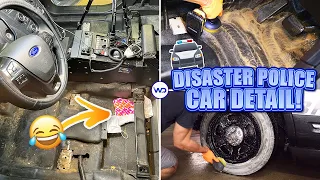 Deep Cleaning a FILTHY Police Car! | Insane Satisfying DISASTER Detail Transformation!