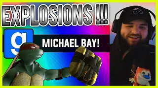 Vanoss Crew Gmod: Michael Bay Movie - Ninja Turtle Chain Explosion *Reaction*