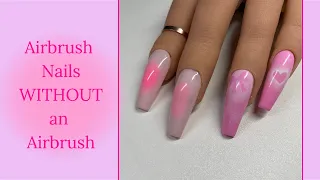 Airbrush Nails WITHOUT an Airbrush | Aura Blush Stencil Nail Art Tutorial