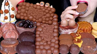 ASMR BUBBLY DESSERTS (CRISPY CHOCOLATE, CHOCOLATE MARSHMALLOW, CAKE, ICE CREAM, PUDDING, YAKGWA) 먹방